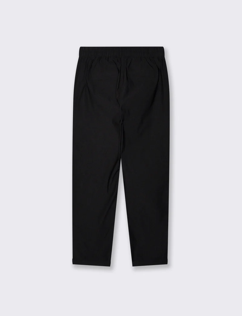 Pantalone con elastico e coulisse in vita - Nero