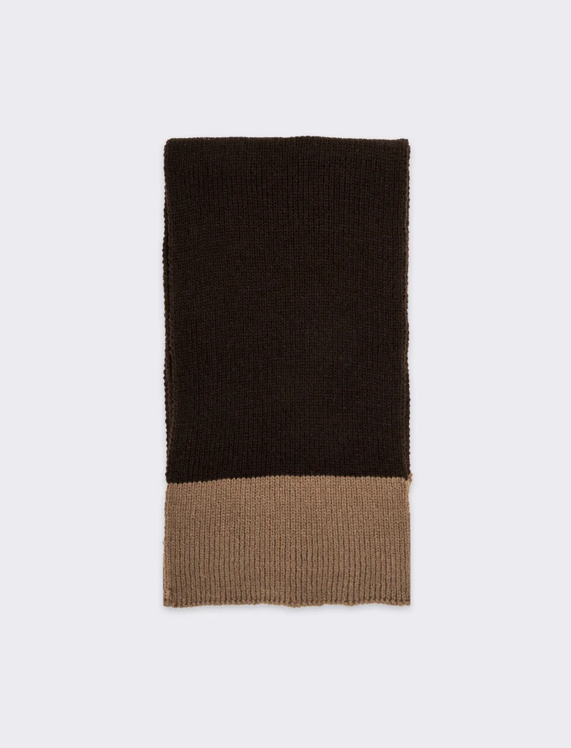 Sciarpa in maglia bicolor uomo - Moro