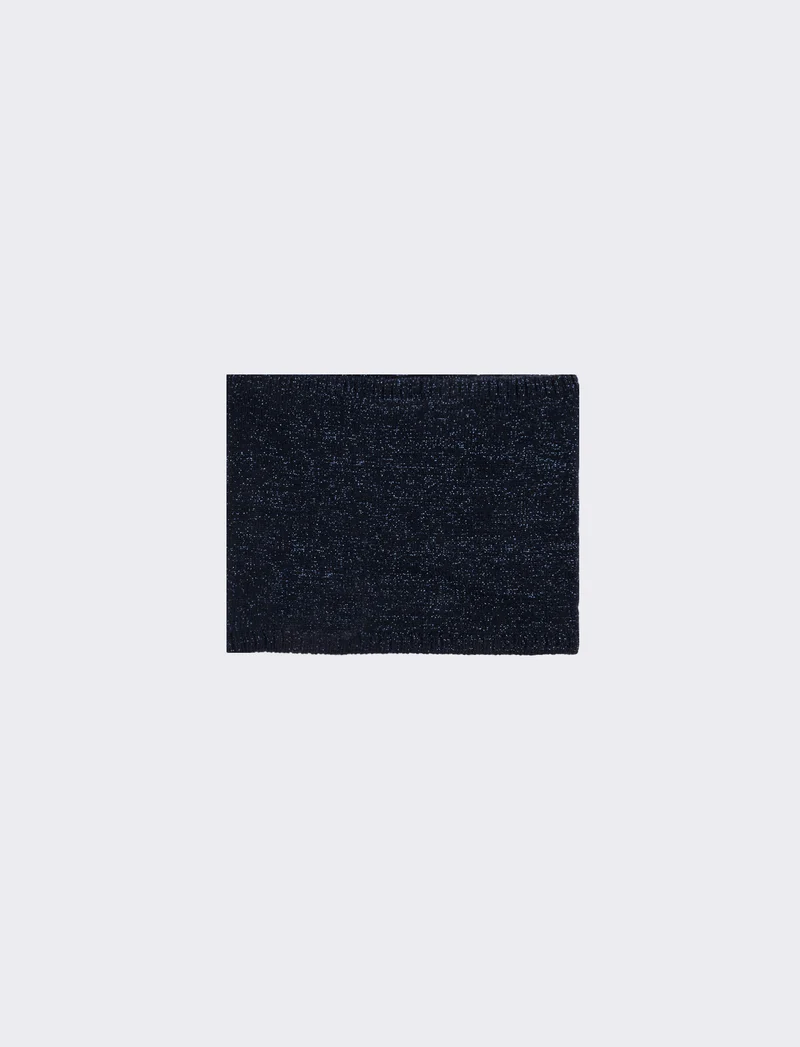 Collo bambina con lettera paillettes - Blu scuro