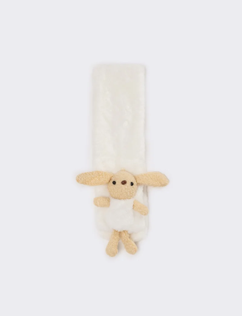 Sciarpa cravatta con coniglietto - Bianco sporco