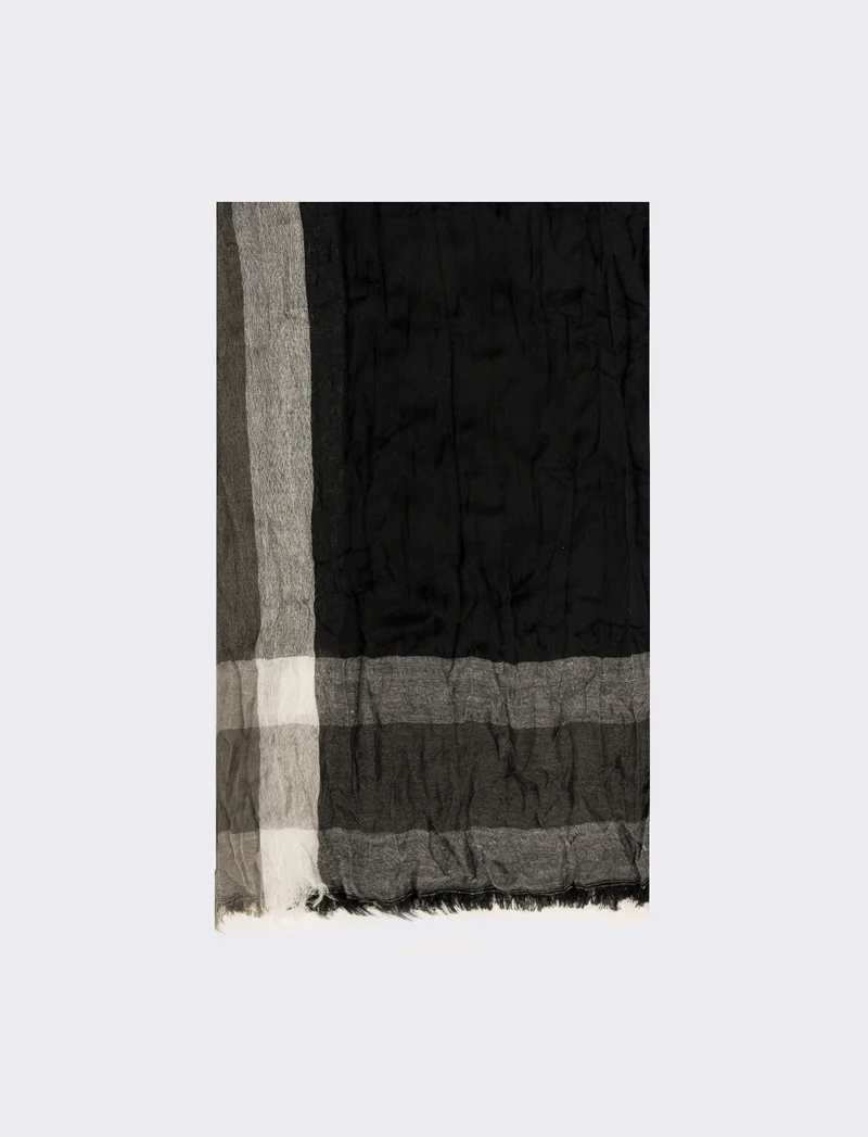 Foulard uomo a quadroni - Nero