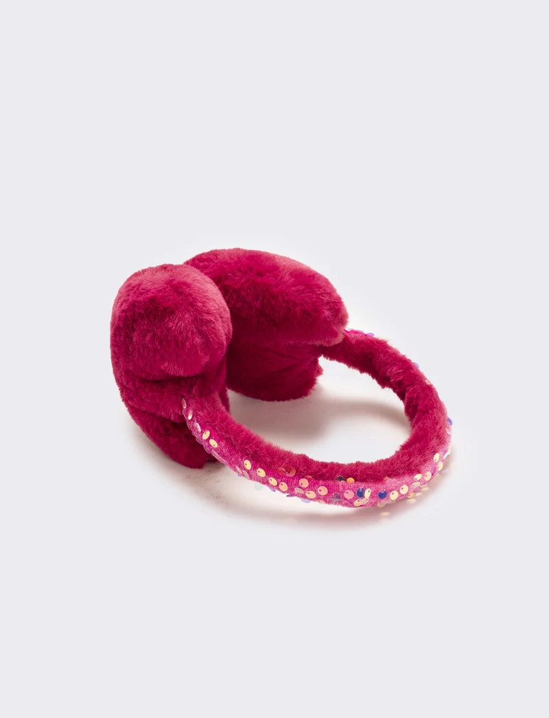 Copriorecchie cuore con paillettes - Bordeaux