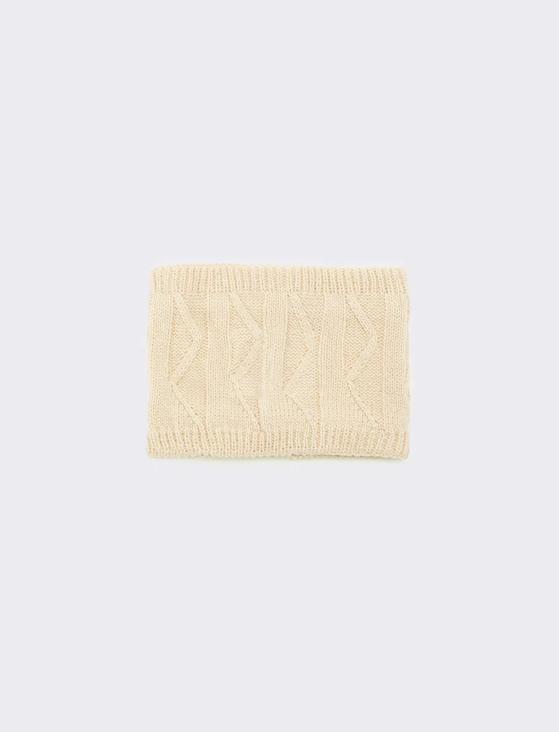 Sciarpa collo con borchiette - Bianco sporco