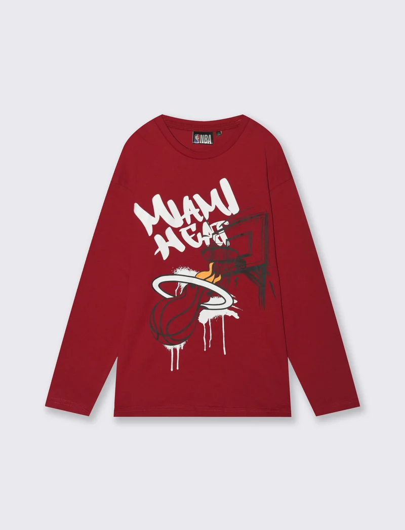 T-shirt NBA manica lunga - Bordeaux