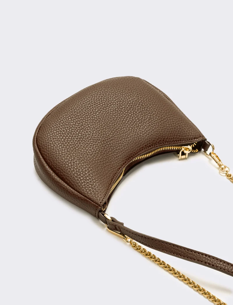 Borsa piccola mezzaluna - Grigio fango