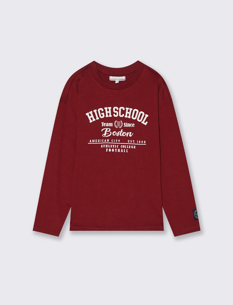 T-shirt con stampa - Bordeaux