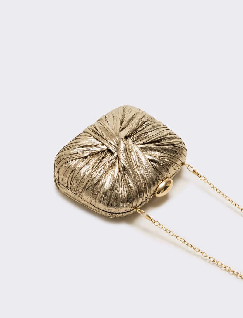 Borsa rigida con nodo laminata - Oro