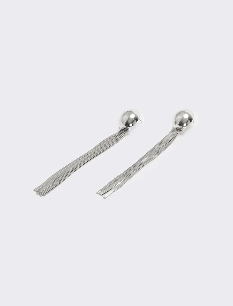Orecchini con catenine schiacciate - Argento