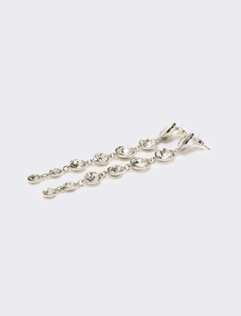 Orecchini con strass pendenti - Argento