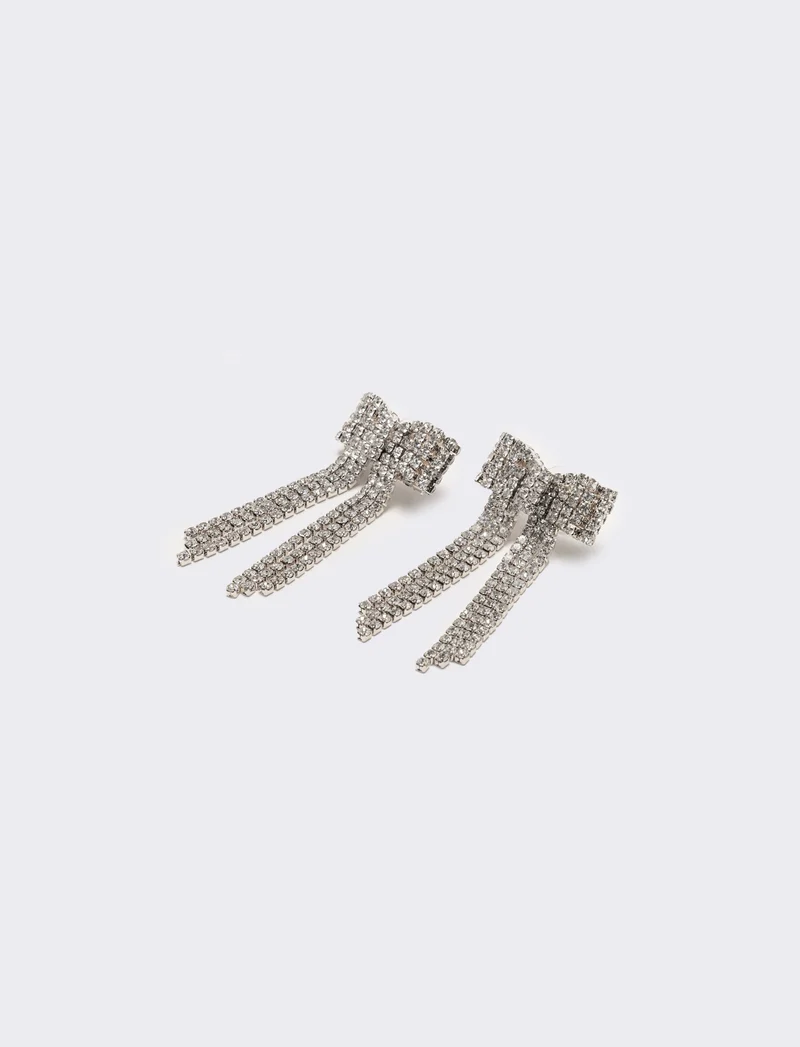 Orecchini fiocchi e strass - Argento