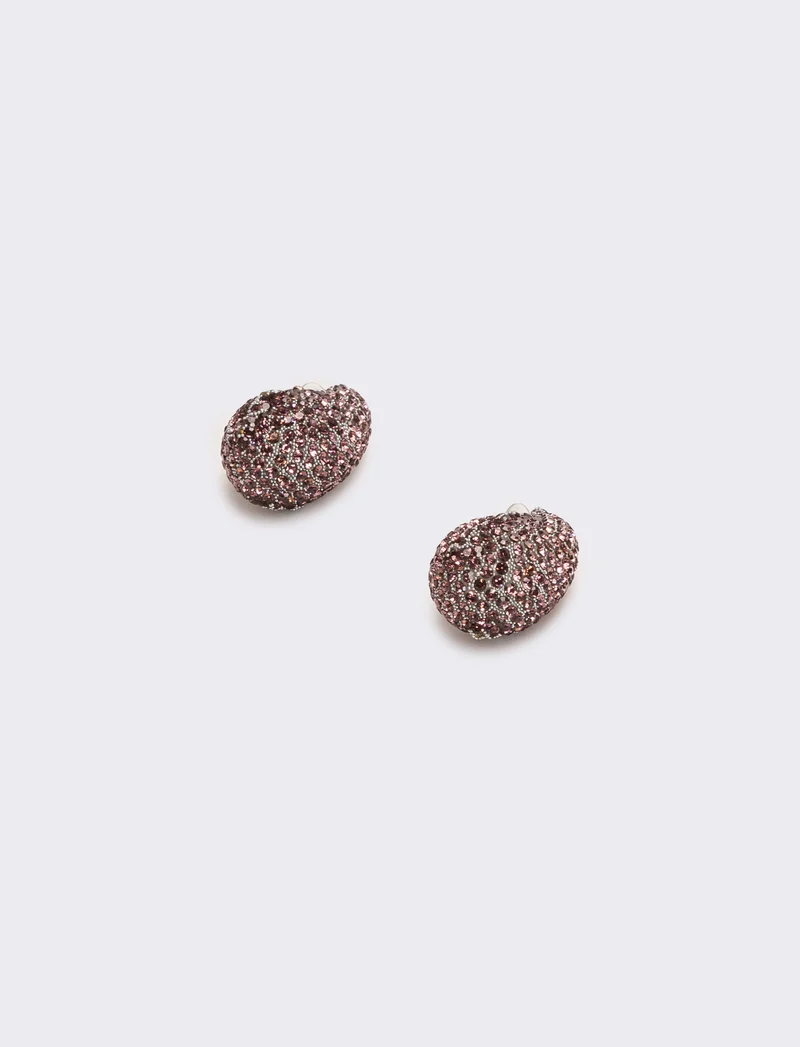 Orecchino goccia strass - Viola