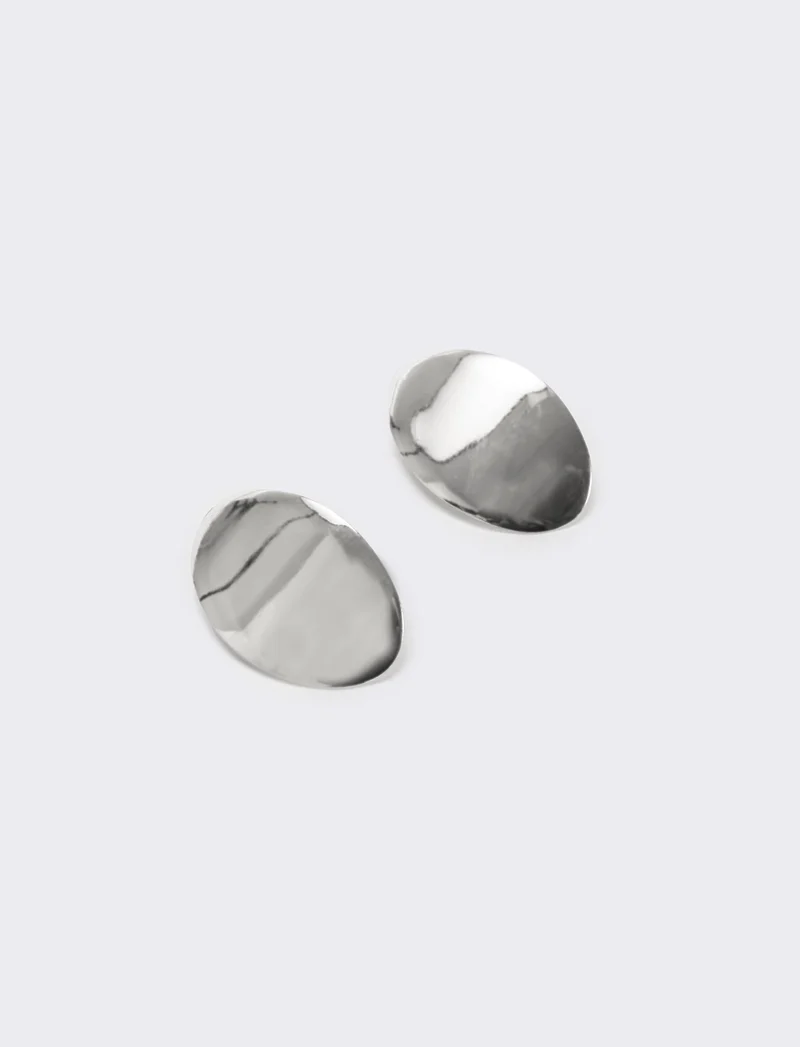 Orecchino bottone grande - Argento