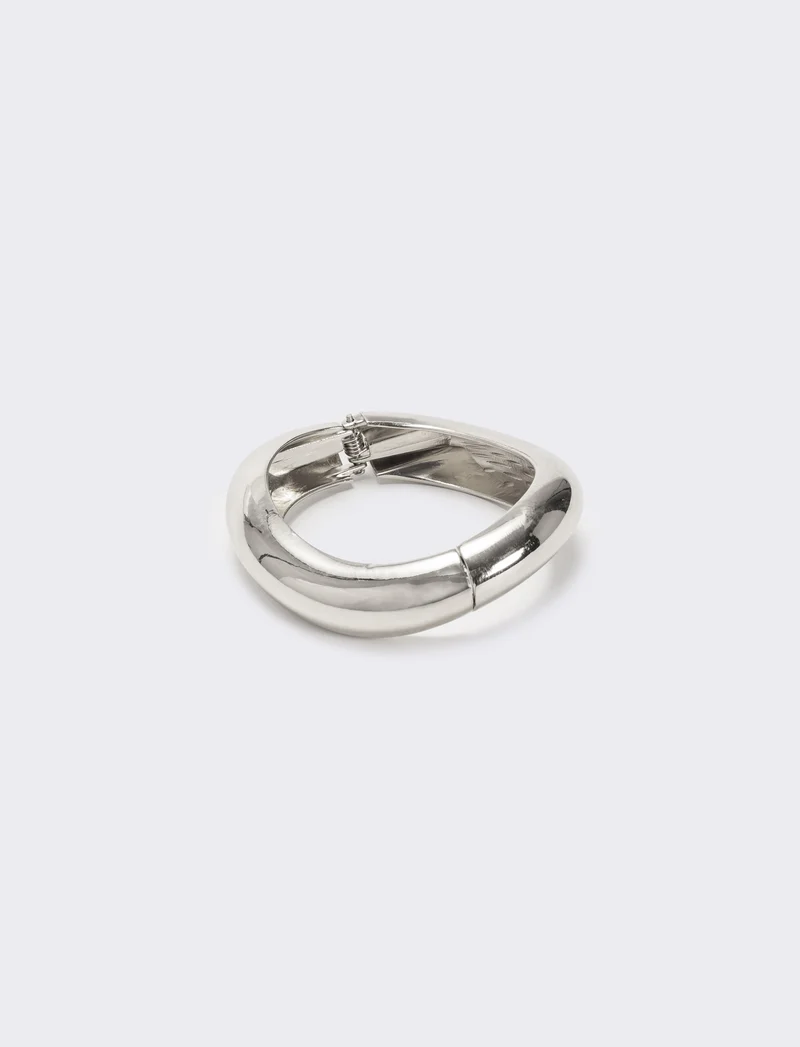 Bracciale rigido tubolare liscio - Argento