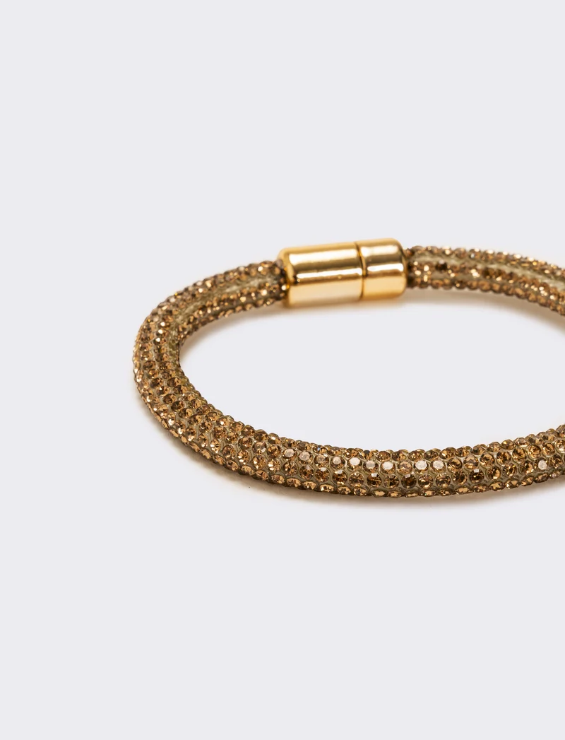 Bracciale strass chiusura a calamita - Bronzo