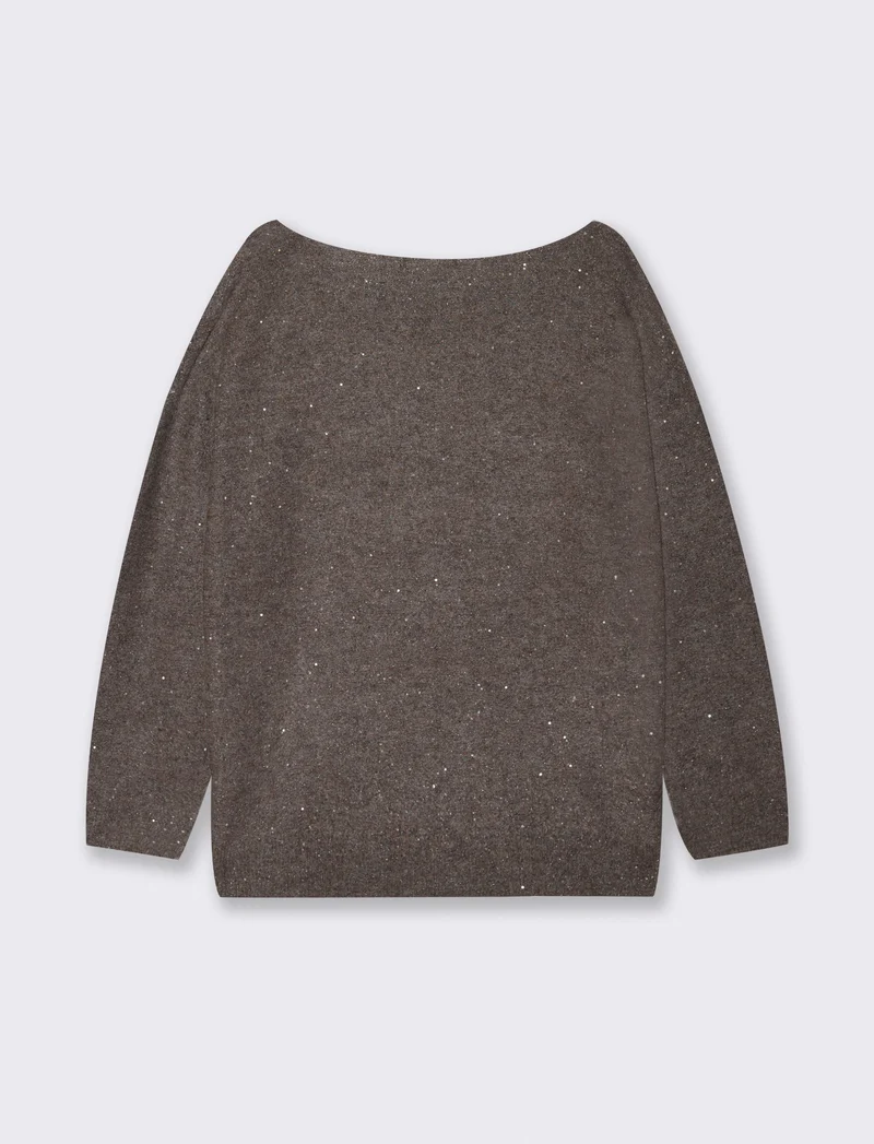PULLOVER CON PAILLETES - Grigio tortora
