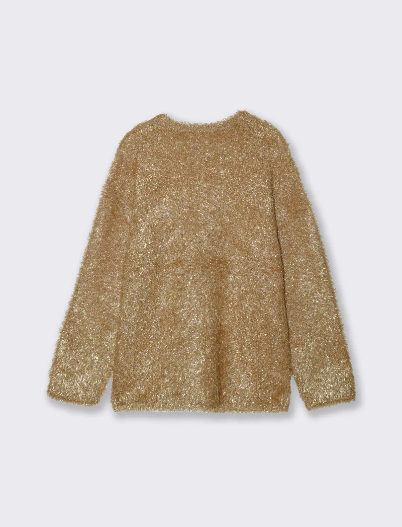 PULLOVER CON FIBRA METALLIZZATA - Oro