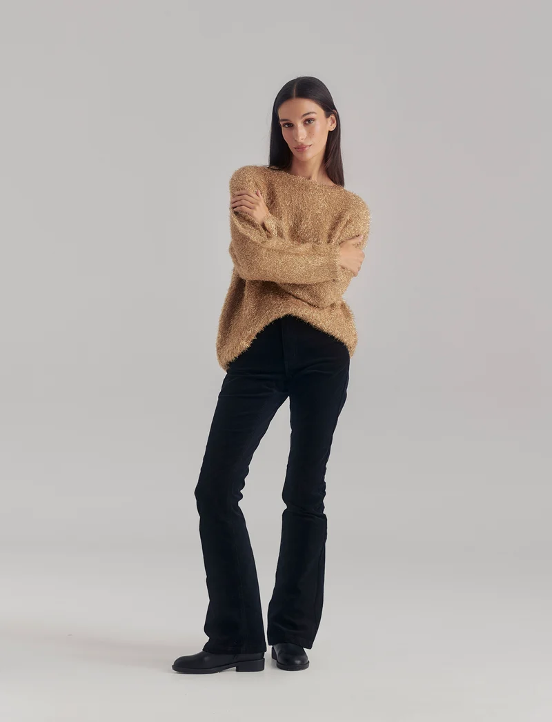 PULLOVER CON FIBRA METALLIZZATA - Oro