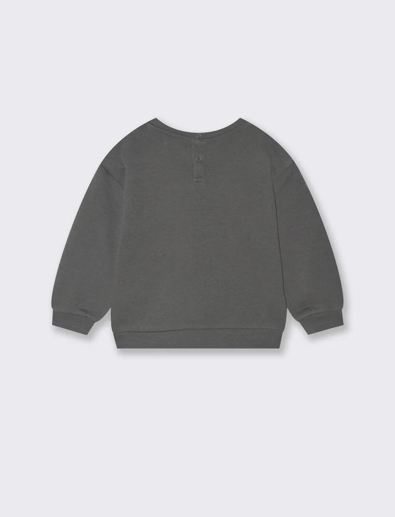 Felpa con nastri - Grigio piombo