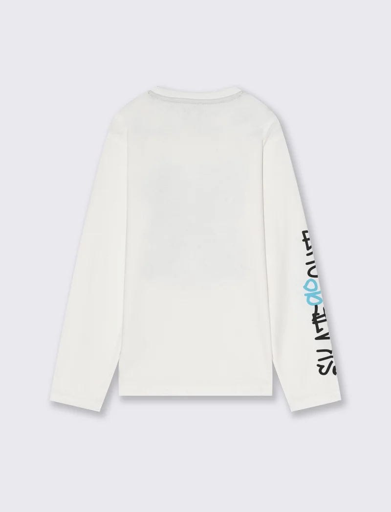 T shirt stampa skate graffiti. - Bianco latte