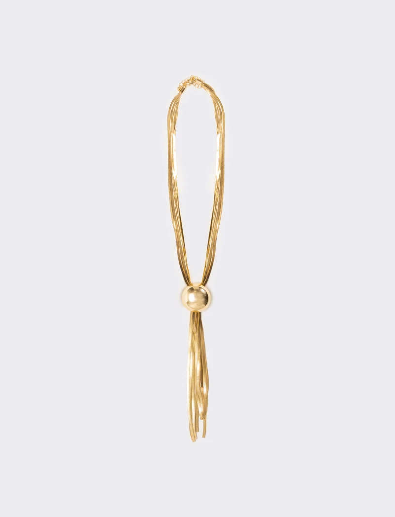 Collana saliscendi con catenine schiacciate - Oro