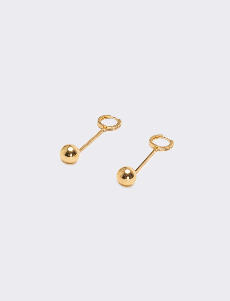 Orecchini pendenti cerchietto e strass - Oro