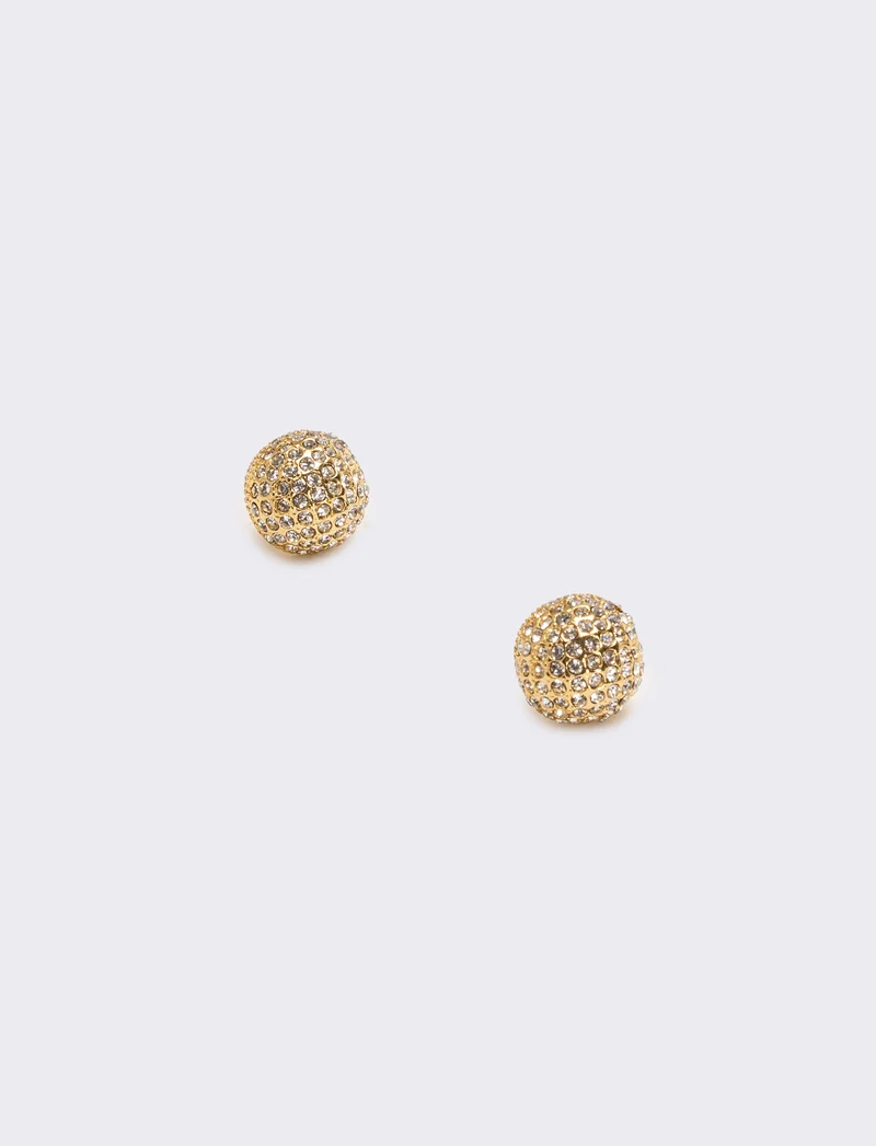 Orecchini con palline e strass eleganti - Oro