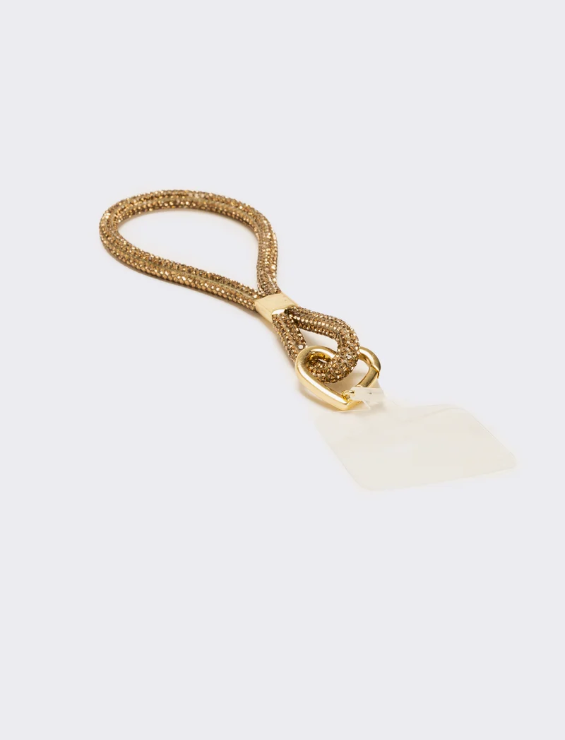 Laccio porta cellulare da polso con strass - Turchese