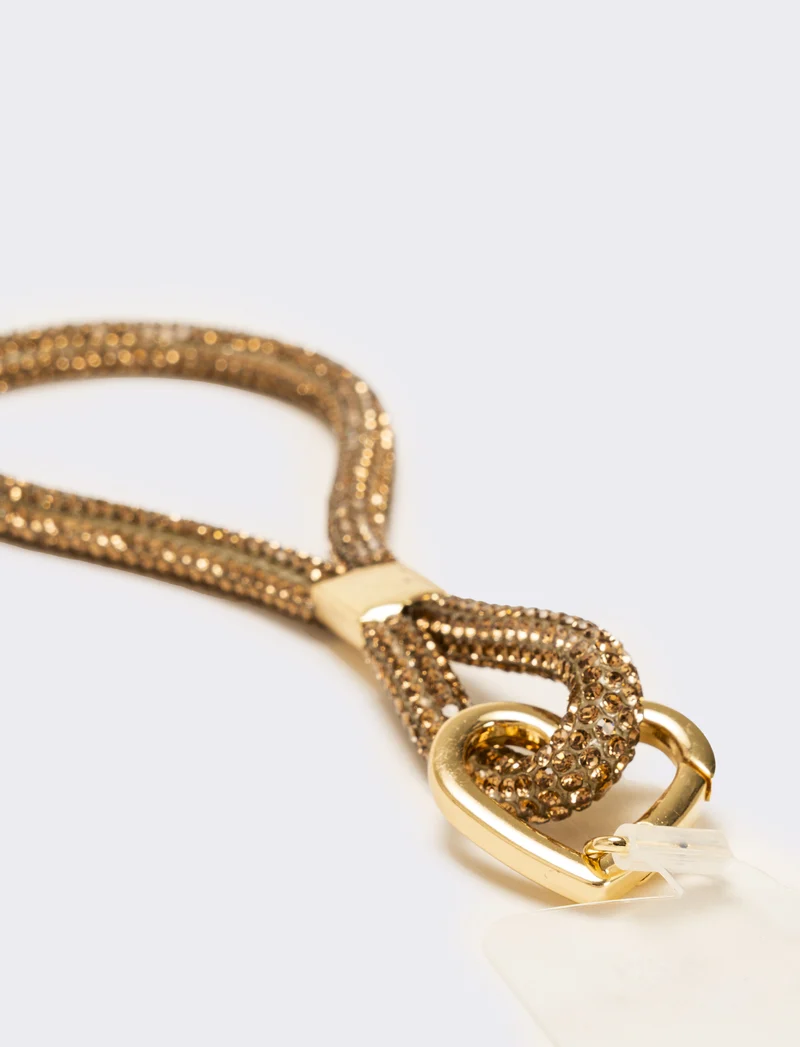Laccio porta cellulare da polso con strass - Turchese
