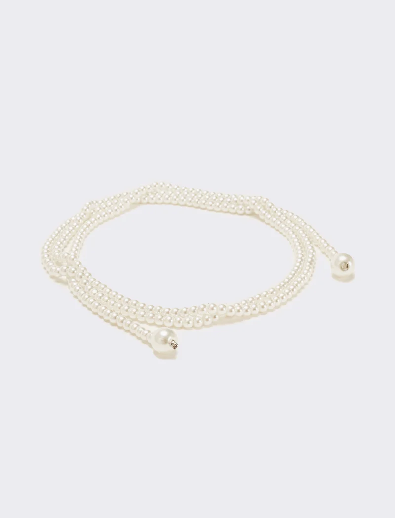 Collana saliscendi con perle eleganti - Bianco natural