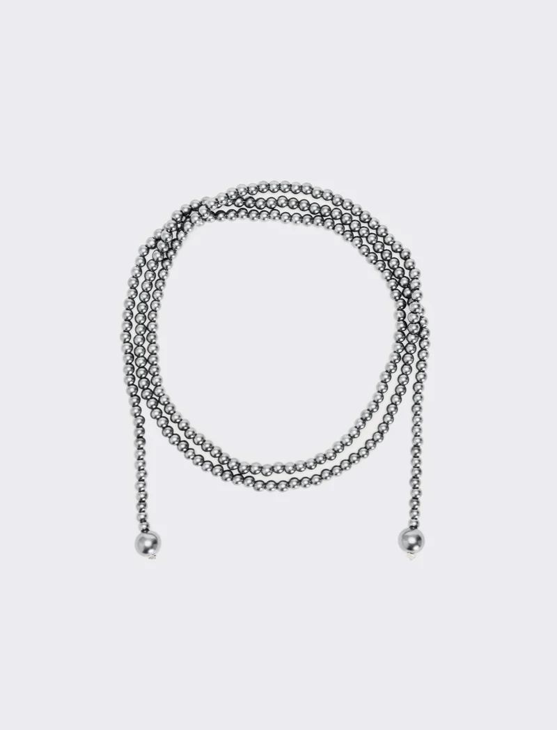 Collana saliscendi con perle eleganti - Grigio