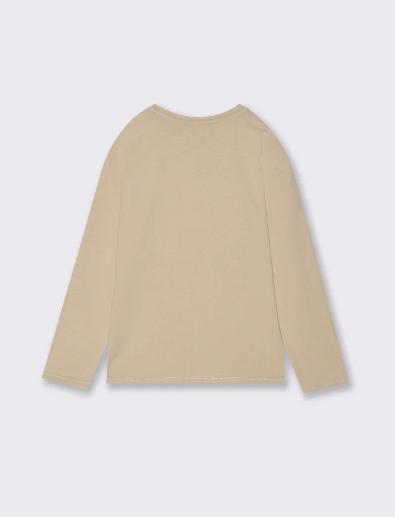 T-shirt manica lunga - Beige