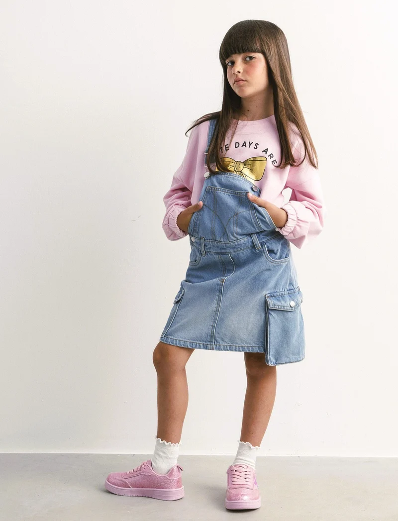 Salopette in denim gonna - Denim