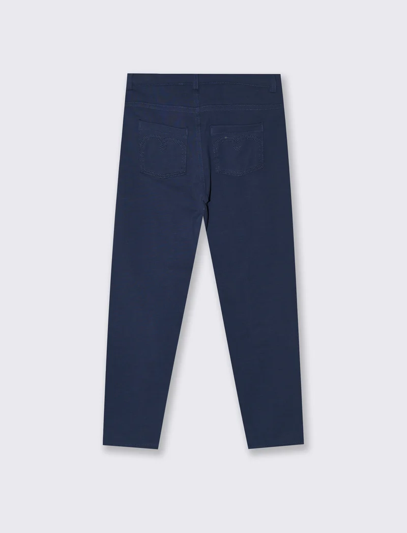 Pantaloni skinny in felpa. - Blu