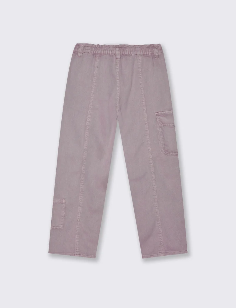 Pantaloni gamba ampia con tasche. - Rosa