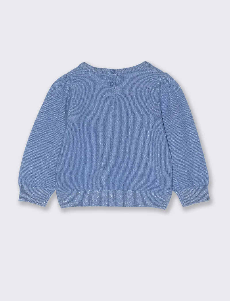 MAGLIA IN LUREX - Azzurro