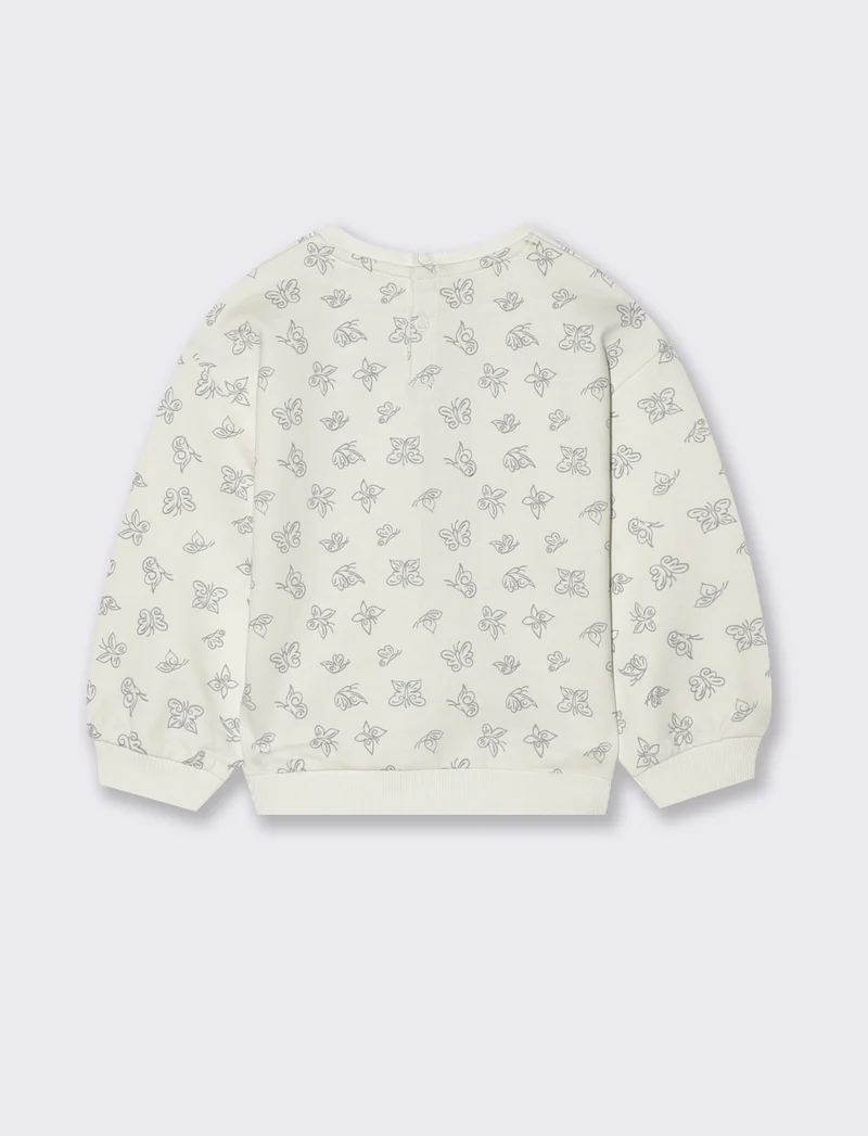 FELPA BASICA CON STAMPA - Bianco latte