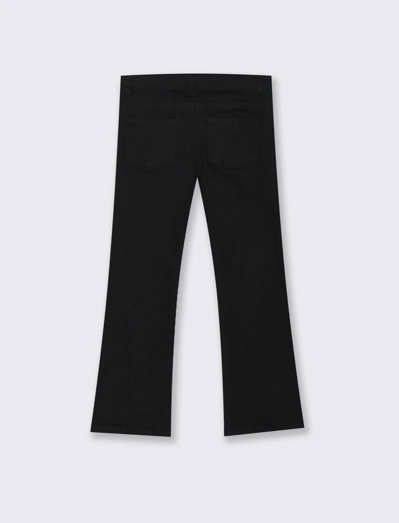 Pantaloni flare in cotone. - Nero