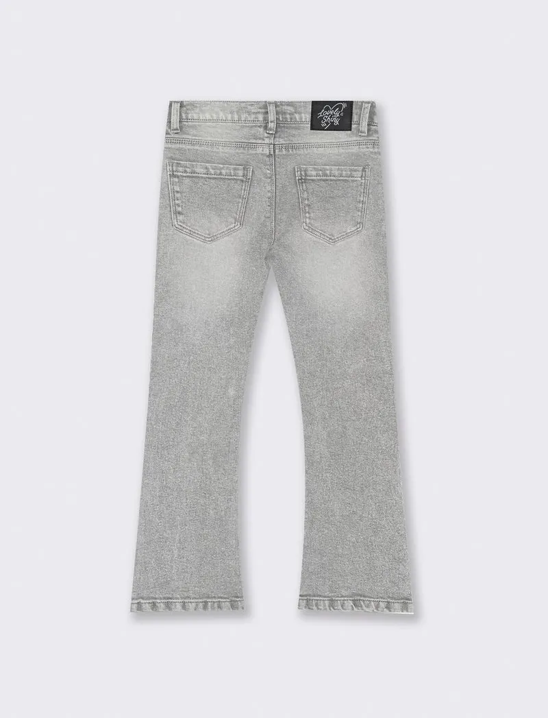 Jeans bambina flare fit. - Grigio