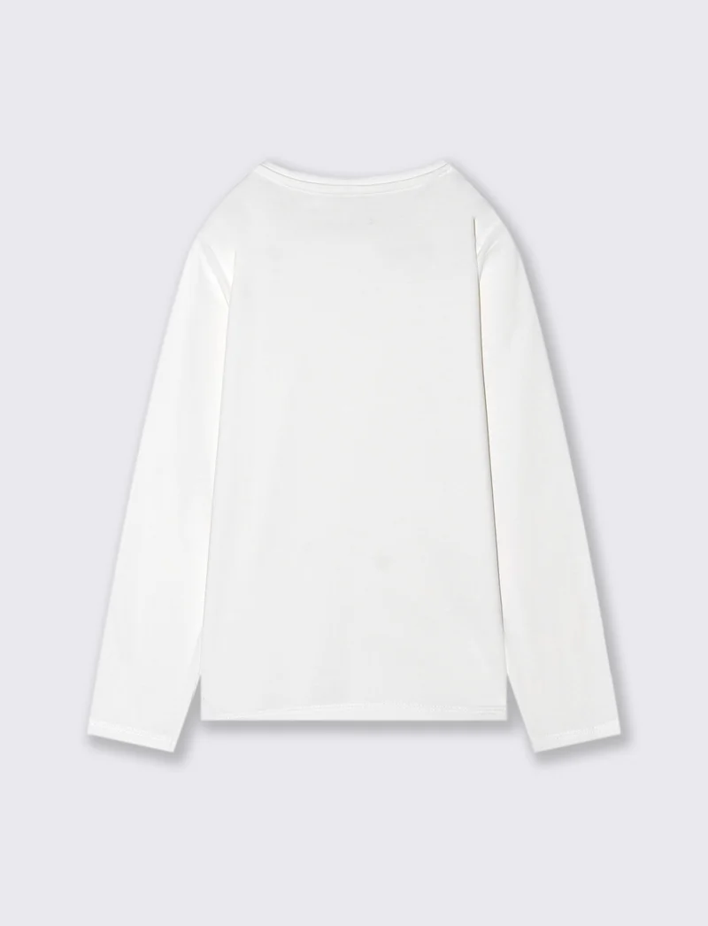 T-SHIRT A MANICHE LUNGHE - Bianco