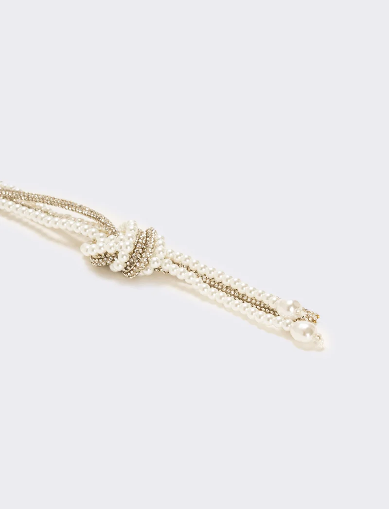 Collana donna saliscendi con strass baguette - Trasparente