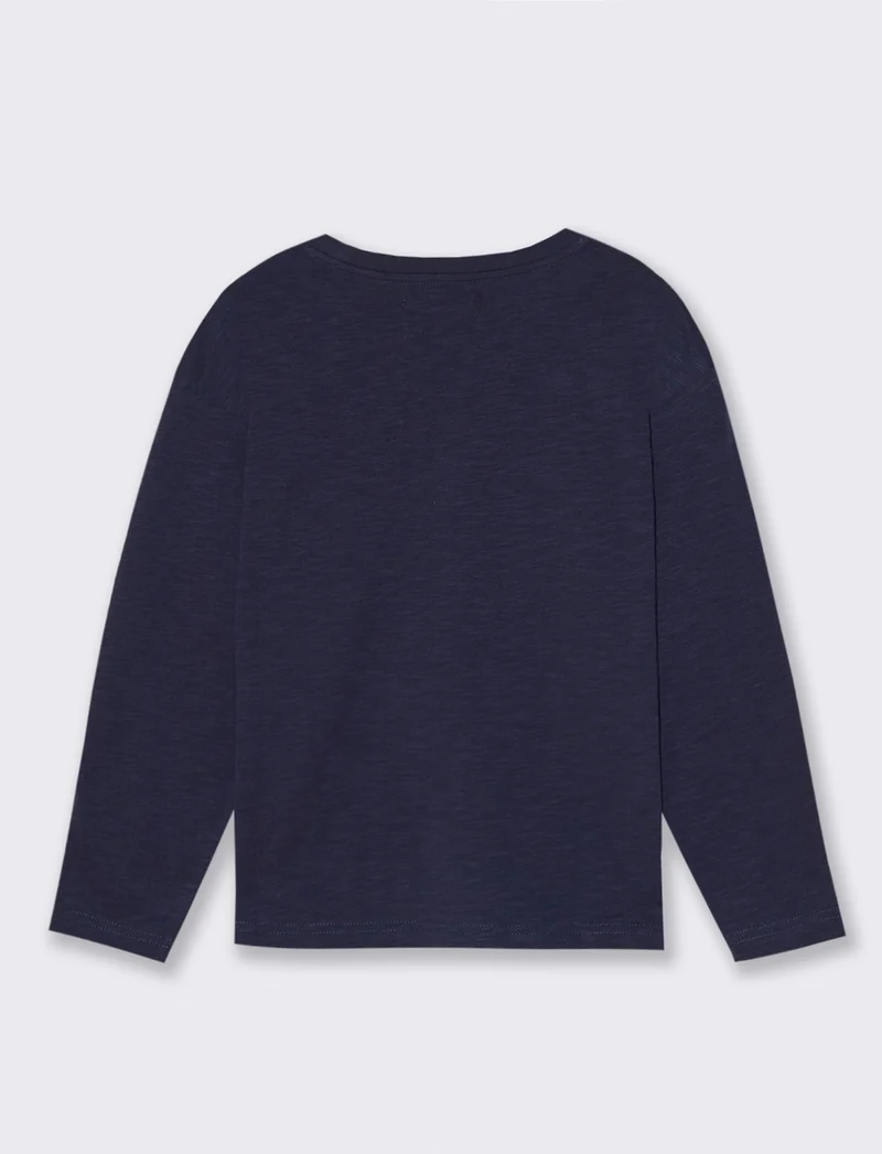 MAGLIA GIROCOLLO CON STAMPA - Blu