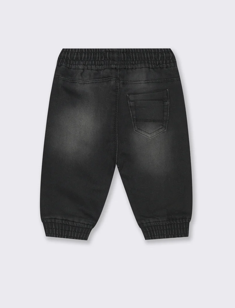 Pantaloni effetto denim - Nero