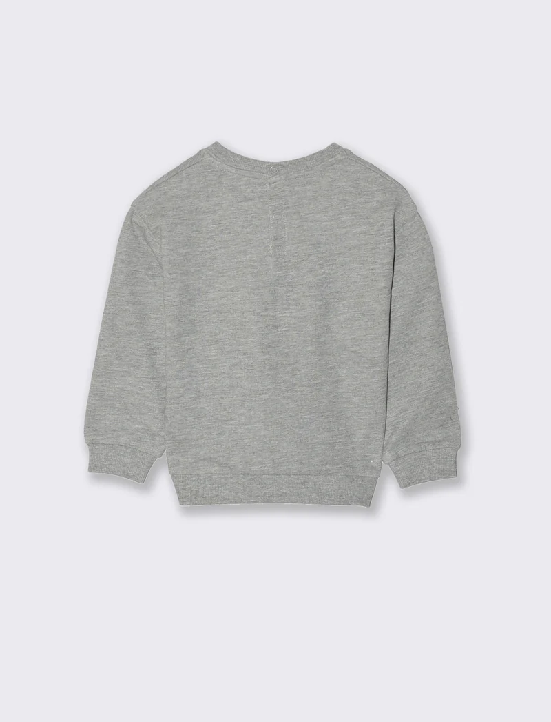 Felpa basica con stampa frontale - Grigio mel.