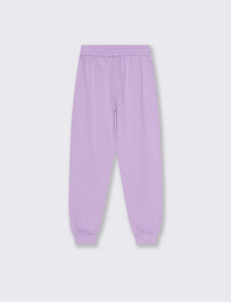 Pantaloni in felpa con elastico - Lilla