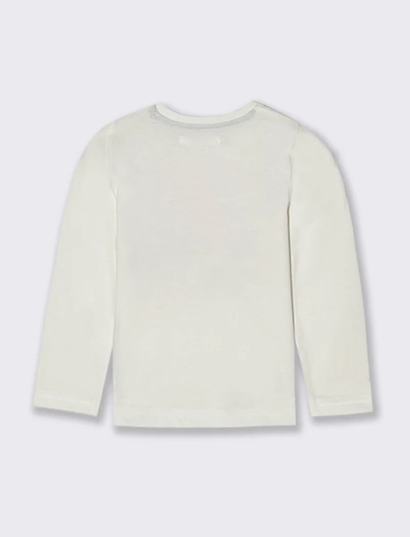T shirt con stampa sportiva - Bianco latte