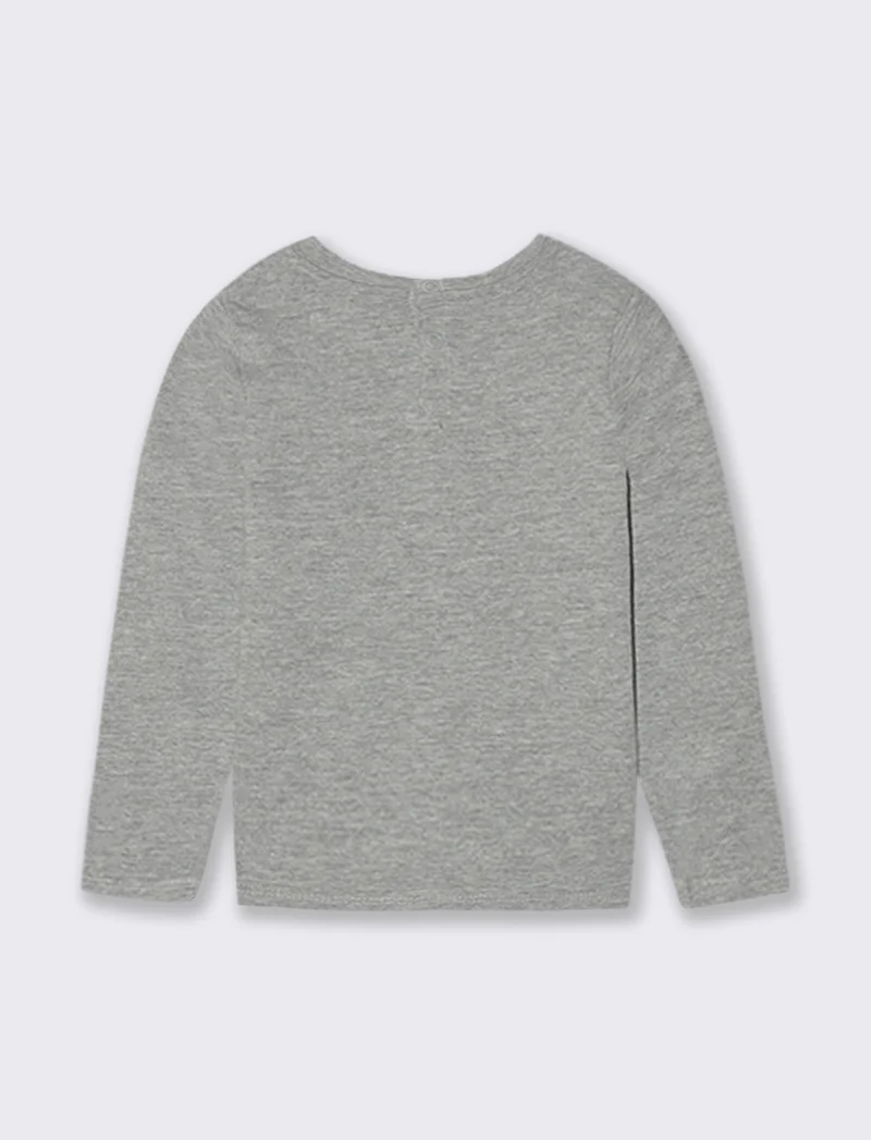 T shirt tessuto melange - Grigio mel.
