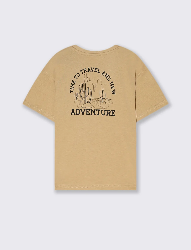 T-shirt stampata da bambino - Beige