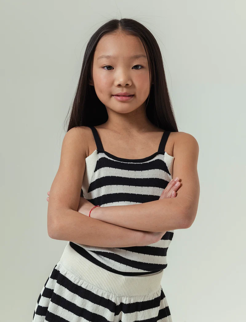 Top in maglina a righe da bambina - Righe