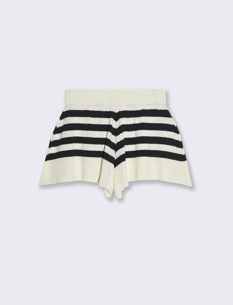 Short a farfalla in maglina a righe da bambina - Righe