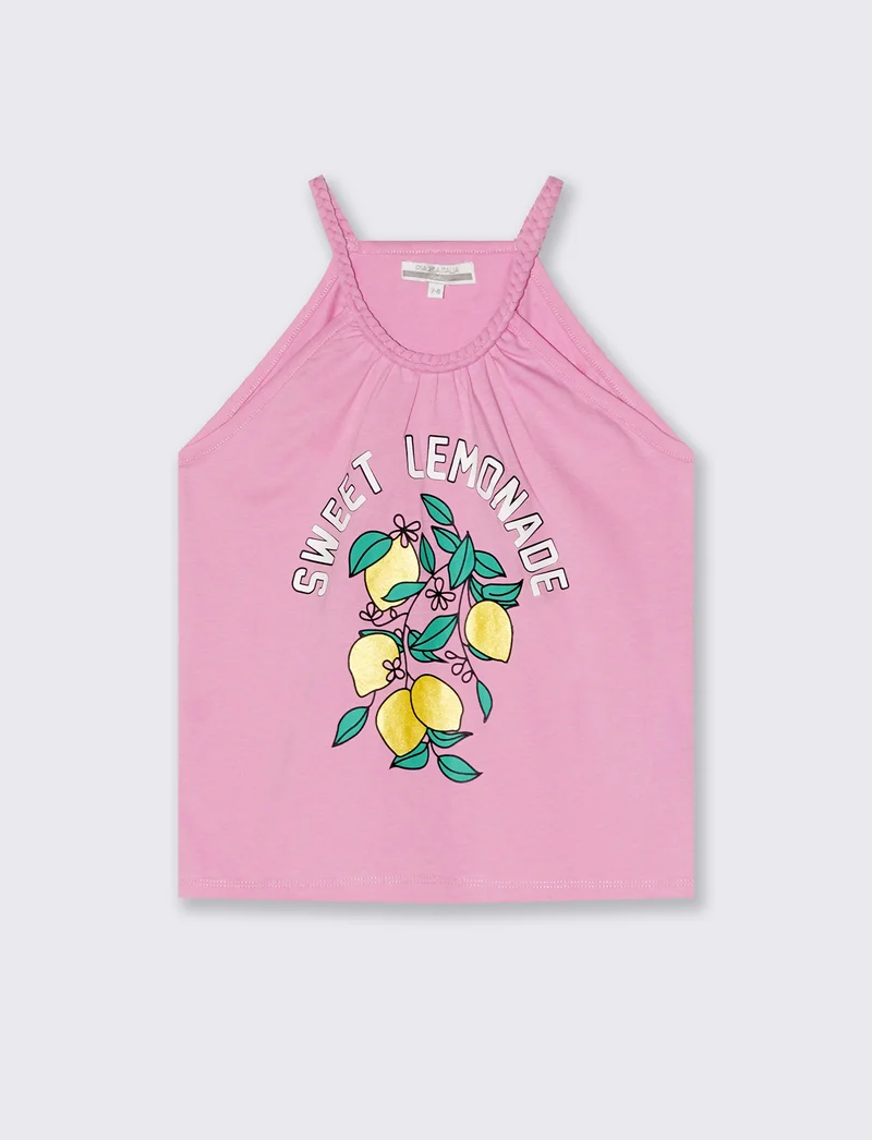 Canotta da bambina con stampa - Rosa